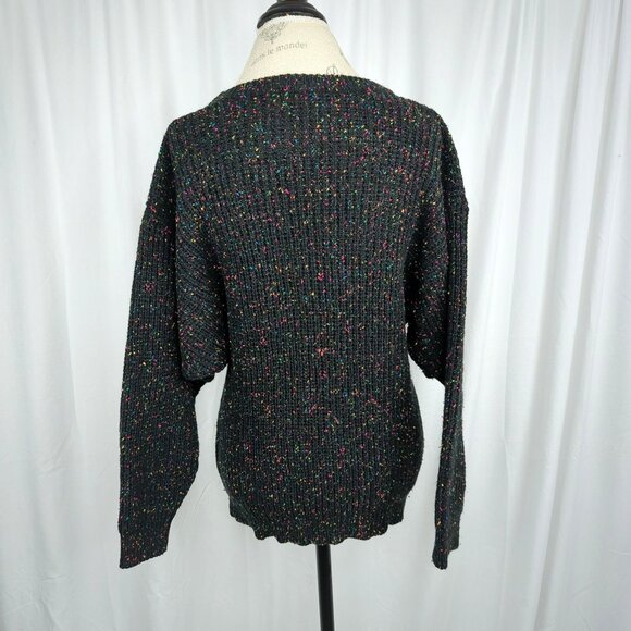 Vintage Express Sweater Medium Black Knit - Picture 5 of 8